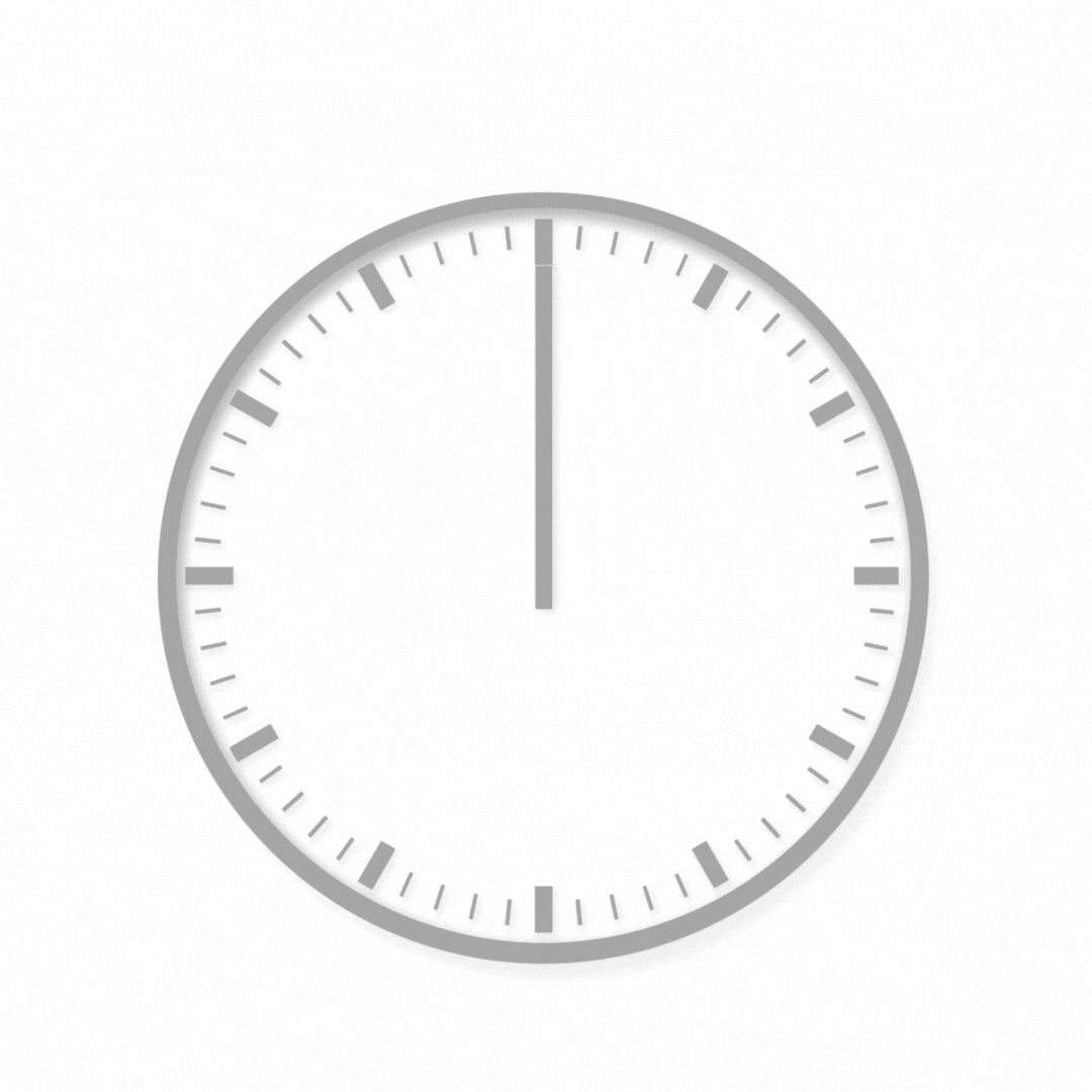 Clock turning one hour